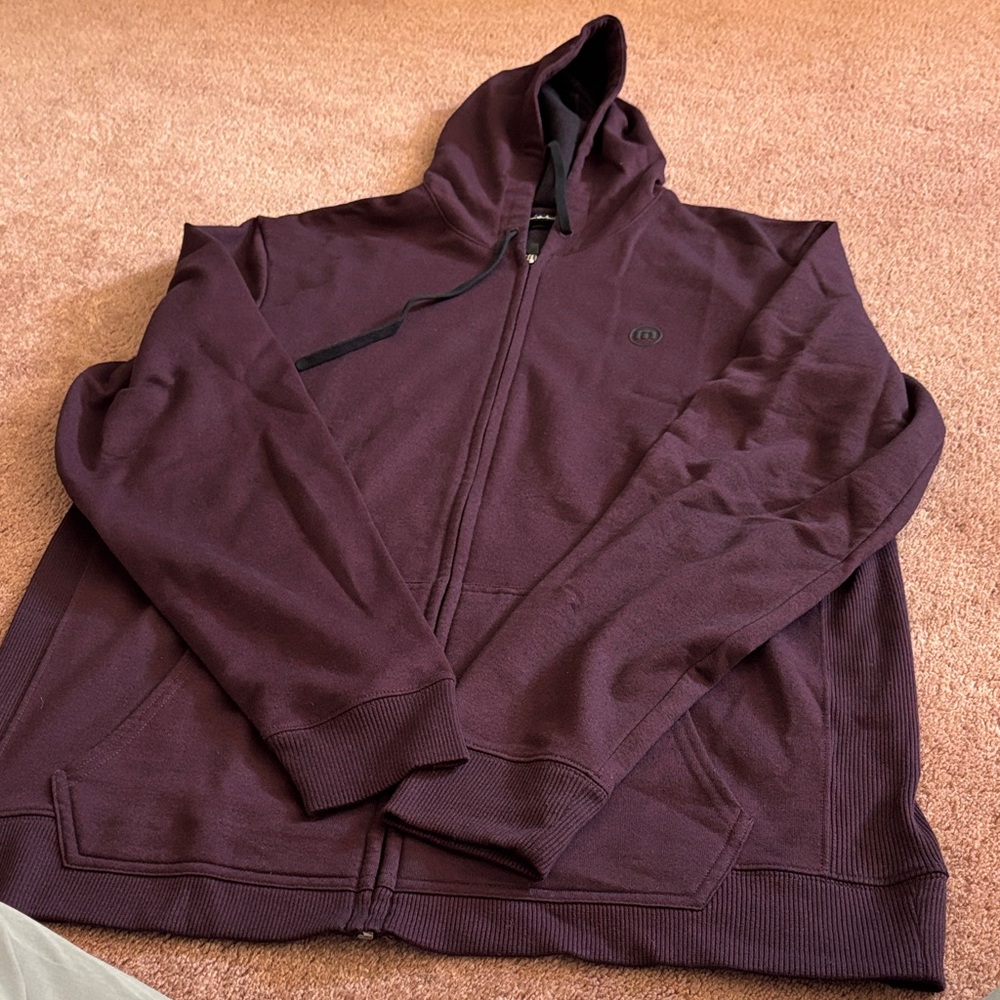 Men's  Burgundy Hoodie Jacket